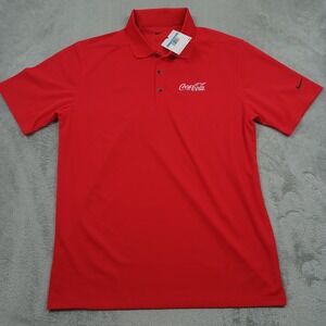 Nike Shirt Mens Medium Red Golf Preppy Short Sleeve Activewear NWT